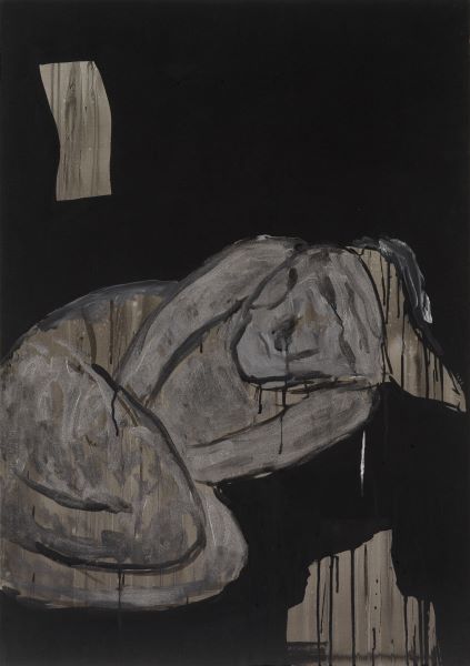 Black Tears, 2003, Acrylic Ink on paper, 100x71cm